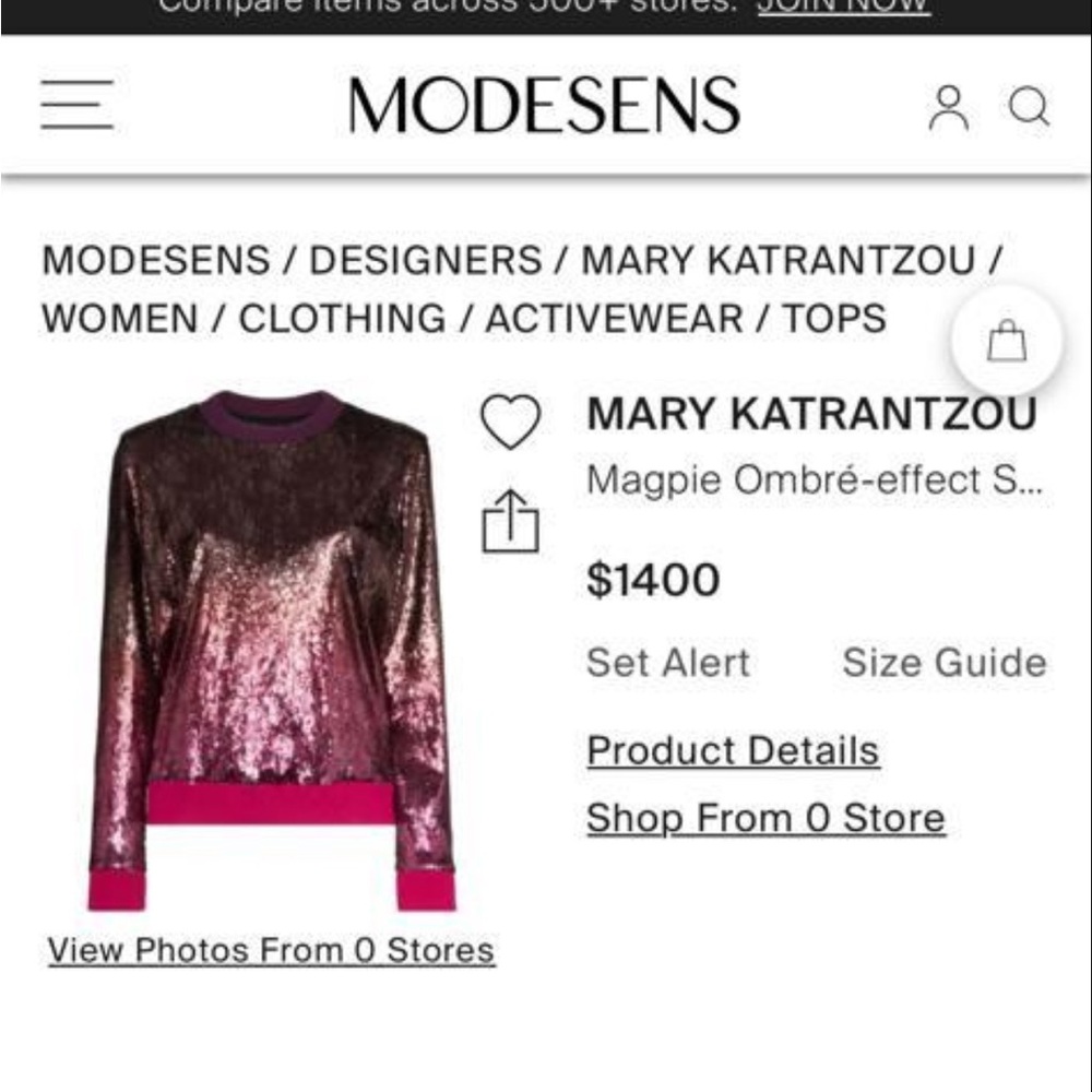 mary katrantzou magpie ombré-effect pink sweater with tags